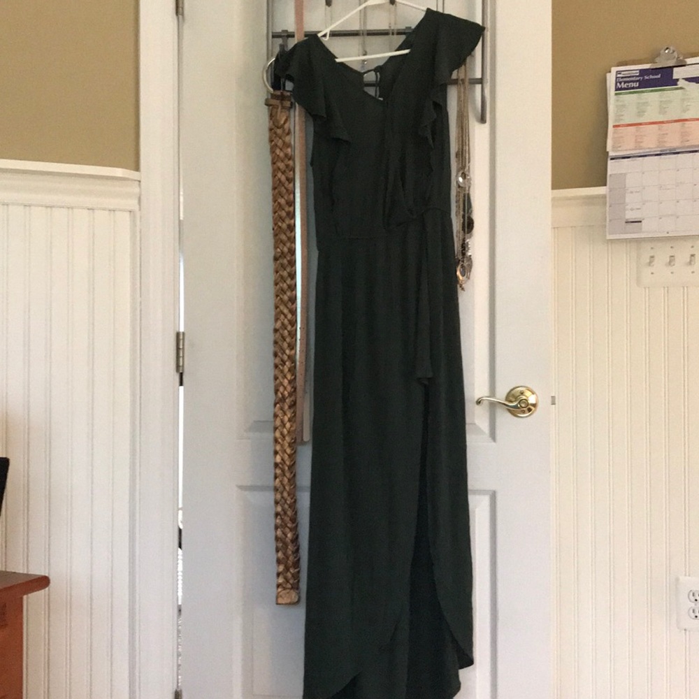 Green skirted romper